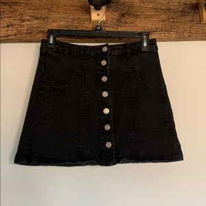 Black button down skirt